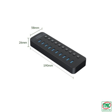 Bộ chia USB Hub 10 cổng USB 3.0 ORICO CT2U3-10AB-BK