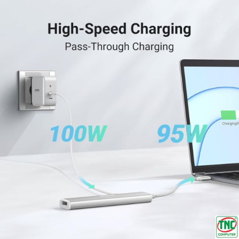 Bộ chuyển đổi đa năng USB Type-C to HDMI + 3 x USB 3.0 + USB-C PD 100W Ugreen 35580