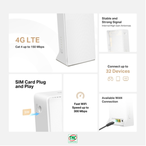 Bộ phát Wifi 4G LTE Mercusys MB112-4G (300 Mbps/ Wifi 4/ 2.4 GHz)