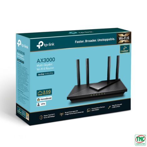 Bộ Phát Wifi TP-Link AX55 Pro (2976 Mbps/ Wifi 6/ 2.4/5 GHz)