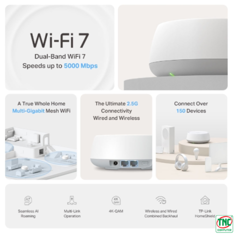 Bộ phát Wifi Mesh Deco BE25 (1-pack) - (5012 Mbps/ Wifi 7/ 2.4/5 GHz)