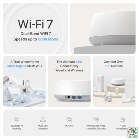 Bộ phát Wifi Mesh Deco BE25 (3-pack) - (5012 Mbps/ Wifi 7/ 2.4/5 GHz)