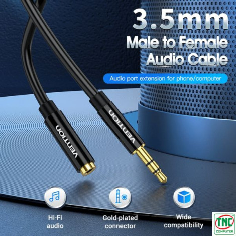 Cáp âm thanh nối dài Vention 3.5mm Aux dài 1m BBZ-BF