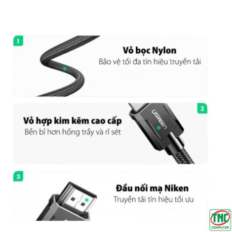 Cáp HDMI 2.0 dài 2m hỗ trợ độ phân giải 4K@60Hz Ugreen 70324