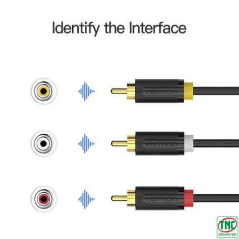 Cáp loa Vention 3RCA Male to 3RCA Male màu Đen dài 1.5m BCA-BG