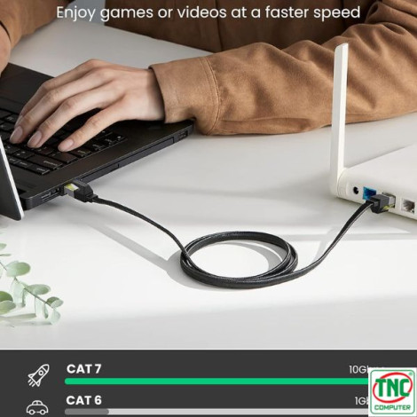 Cáp mạng CAT7 bấm sẵn dài 15m tốc độ 10Gbps Ugreen 40166