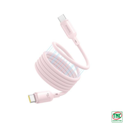 Cáp sạc nhanh nam châm chống rối Baseus PicoGo Magnetic Liquid Silicone USB-C to USB-C 240W dài 1m Pink LVE093-CC-1P