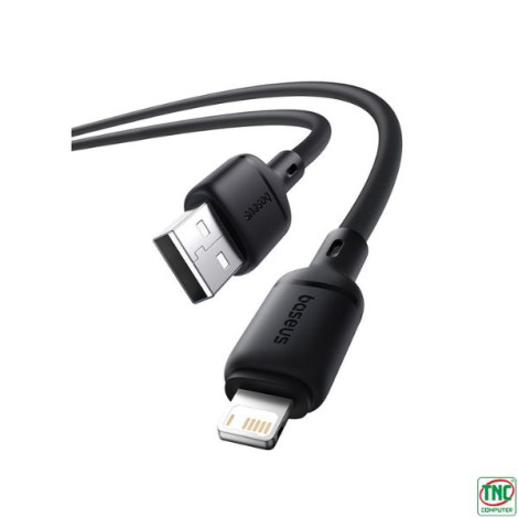 Cáp sạc nhanh OS-Baseus Silky USB to Lightning 2.4A dài 1m Black P10377702113-00