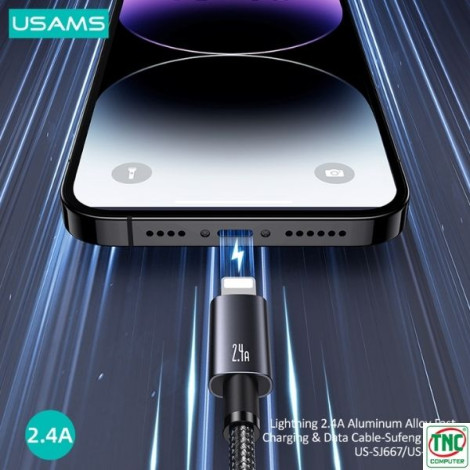 Cáp sạc nhanh USAMS USB to Lightning 2.4A dài 1.2m SJ667USB01