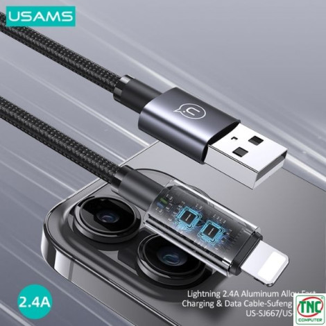 Cáp sạc nhanh USAMS USB to Lightning 2.4A dài 1.2m SJ667USB01