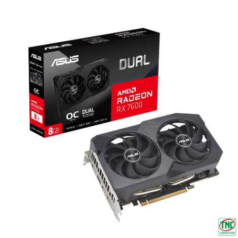 Card Màn Hình ASUS Dual Radeon RX 7600 V2 OC Edition 8GB GDDR6 (DUAL-RX7600-O8G-V2)