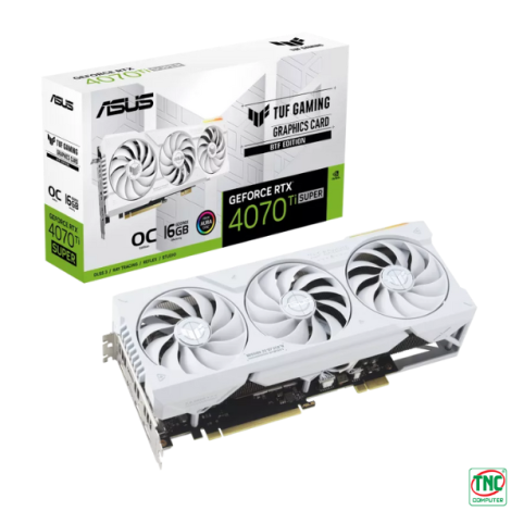 Card Màn Hình ASUS TUF Gaming GeForce RTX 4070 Ti SUPER BTF White OC Edition 16GB GDDR6X (TUF-RTX4070TIS-O16G-BTF-WHITE)