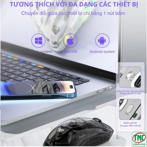 Chuột Gaming không dây 3 mode AULA SC660 màu Đen