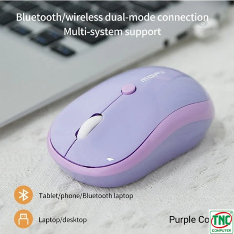 Chuột văn phòng không dây Bluetooth MOFII M5DM màu Tím