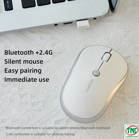 Chuột văn phòng không dây Bluetooth MOFII M5DM màu Trắng