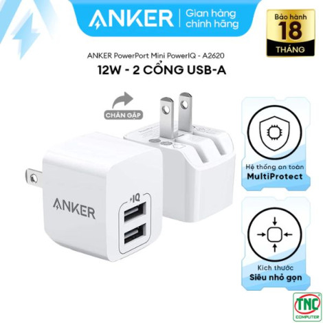 Cốc sạc Anker PowerPort Mini 2A 12W màu Trắng B2C_A2620123