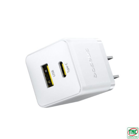 Cốc sạc nhanh Baseus Palm Fast Charger C+U 20W US Moon White P10111609213-00