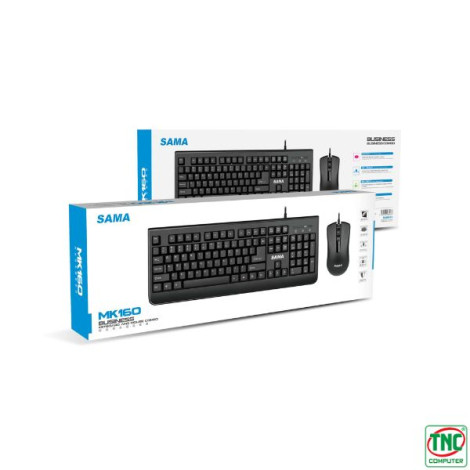 Combo Bàn phím + Chuột văn phòng có dây SAMA MK160 màu Đen