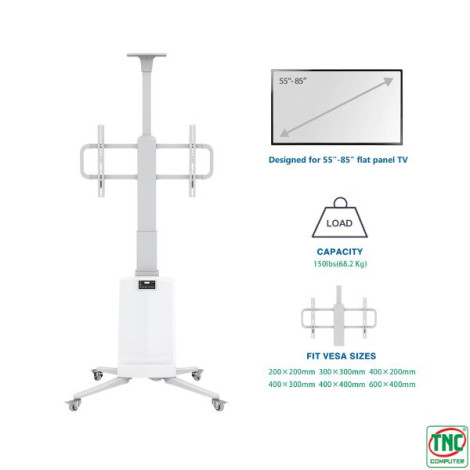 Giá Treo Tivi Di Động North Bayou TW85 White (55 - 85 inch)