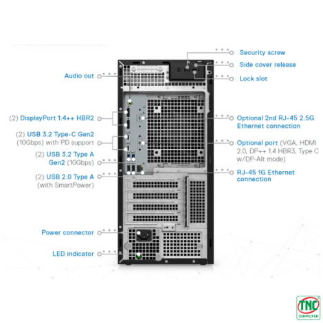 Máy trạm Dell Workstation Precision 3660 Tower 42PT3660D20 (i5 13500/ Ram 8GB/ SSD 256GB/ HDD 1TB/ Ubuntu 22.04/ VGA T400/ 3Y)