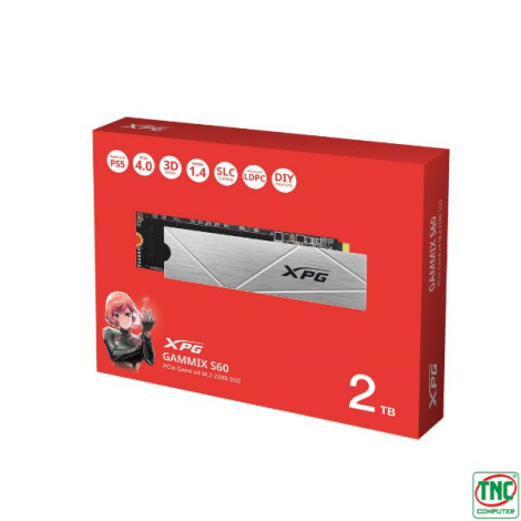 Ổ cứng gắn trong SSD Adata 2TB Gammix S60 PCIe Gen 4x4 M.2 2280 AGAMMIXS60-2T-CS