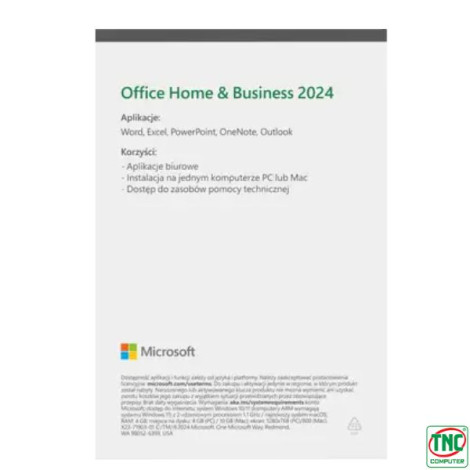 Phần mềm Microsoft FPP Office Home & Business 2024 English APAC EM Medialess EP2-06630