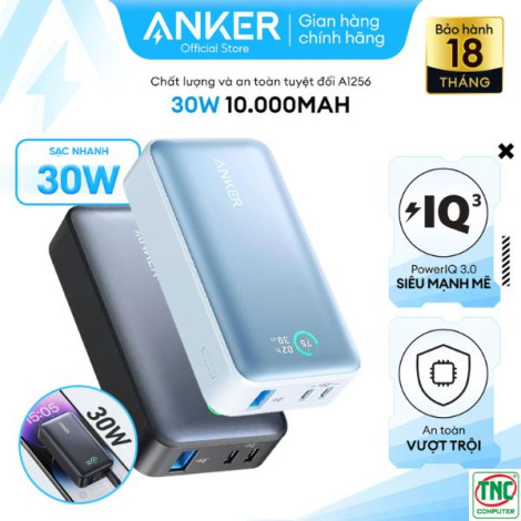 Sạc dự phòng Anker 533 2C1A 30W 10000mAh Blue (A1256H31)