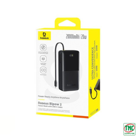 Sạc dự phòng Baseus Bipow 2 20000mAh 20W Black (LVA036-2K-20)