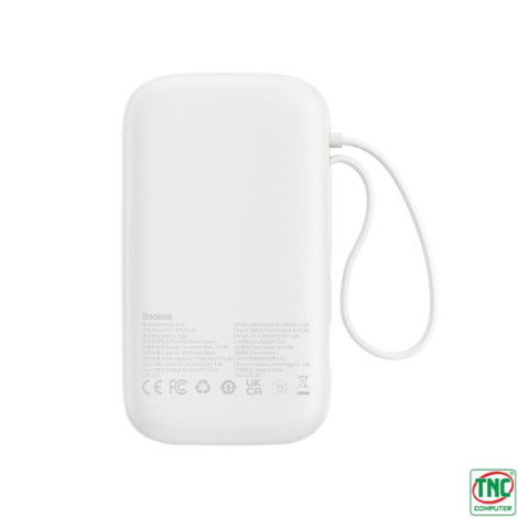 Sạc dự phòng Baseus Qpow2 2-Cable 20000mAh 22.5W White (P10055002223-00)