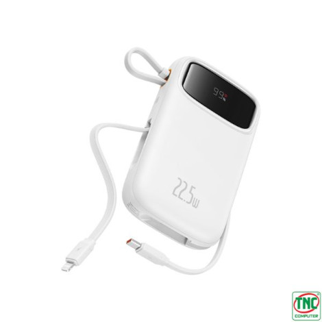 Sạc dự phòng Baseus Qpow2 2-Cable 20000mAh 22.5W White (P10055002223-00)