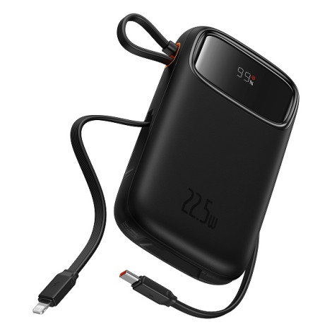 Sạc dự phòng Baseus Qpow2 Dual-Cable 10000mAh 22.5W Black - Chinese Edition (LVA037-1K-22)