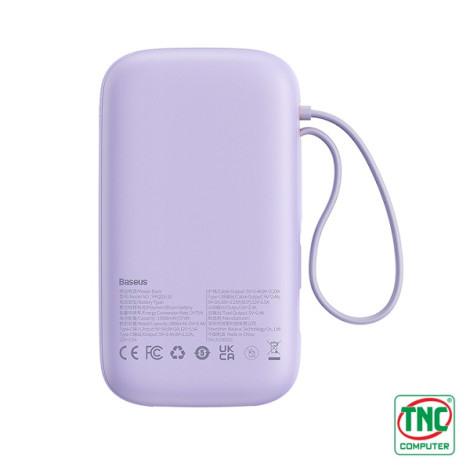 Sạc dự phòng Baseus Qpow2 Dual-Cable 10000mAh 22.5W Purple - Chinese Edition (LVA037-1V-22)