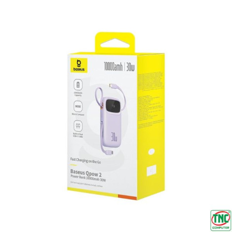 Sạc dự phòng Baseus Qpow2 Dual-Cable 10000mAh 30W Purple (P10055008513-00)