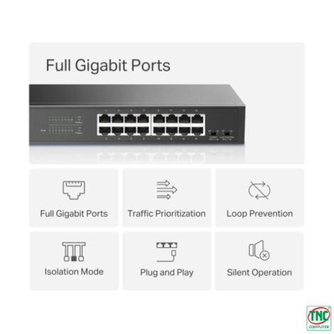 Switch Mercusys MS116GS (16 port/ 10/100/1000 Mbps)