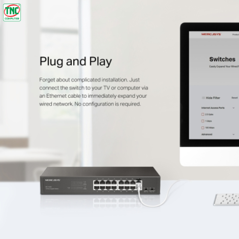 Switch Mercusys MS116GS (16 port/ 10/100/1000 Mbps)