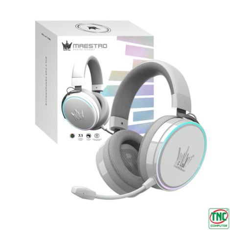 Tai nghe Galax Gaming HOF Maestro H1 RGB (Piano White)