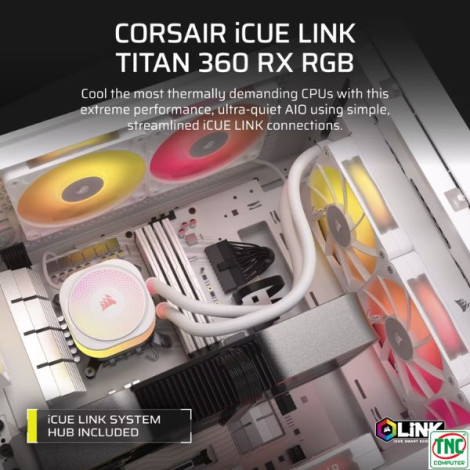 Tản nhiệt nước CPU 3 Fan Corsair iCUE LINK TITAN 360 RX RGB White CW-9061021-WW