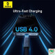 Cáp sạc nhanh Baseus Flash Series 2 USB4 Full Featured Type-C to Type-C 240W dài 1m P10311803111-00