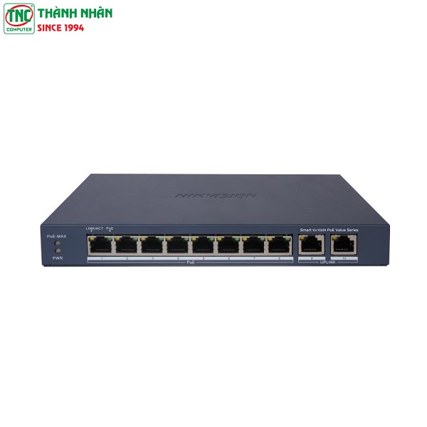 Switch PoE HIKVISION DS-3E1310P-EI/M (8 x 10/100 Mbps PoE, 2 x 10/100/1000 Mbps RJ-45)