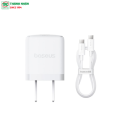 Củ sạc, cáp sạc Type-C Baseus Palm 1C 20W, cáp sạc USB-C to USB-C 60W (20V/3A) 1m Moon White P10111603213-01