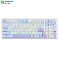 Bàn phím Gaming cơ không dây 3 mode Aula F99 màu Xanh dương, Trắng, Tím Grey wood V3 switch