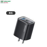 Củ sạc nhanh 2 cổng USB-A, Type-C USAMS 30W GaN màu Đen ...