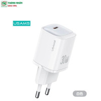 Củ sạc nhanh 1 cổng Type-C USAMS 30W 1C GaN màu Trắng CC251TC02