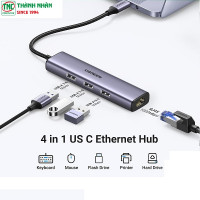 Hub USB Type-C sang 3 cổng USB 3.0 và LAN RJ45 Ugreen 60600