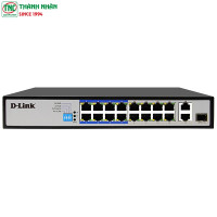 Switch PoE+ D-link DES-F1018P-E (16 x 10/100 Mbps PoE, 2 x ...