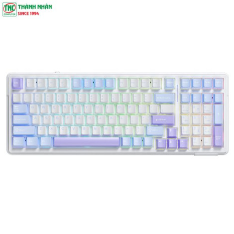 Bàn phím Gaming cơ không dây 3 mode Aula F99 màu Xanh dương, Trắng, Tím Grey wood V3 switch