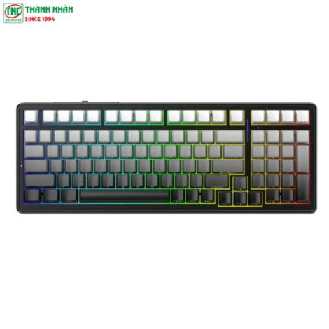 Bàn phím Gaming cơ không dây 3 mode AULA F99/F99 PRO không núm xoay, màu Xám + đen gradient greywood v3 switch