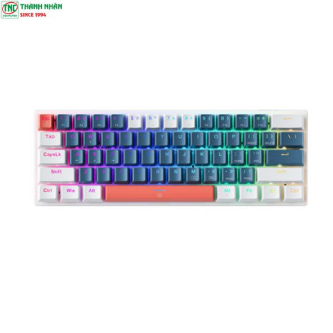 Bàn phím Gaming cơ có dây Machenike K500-B61 Trắng Xanh Blue Switch