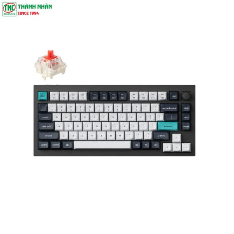 Bàn phím cơ Gaming không dây Keychron Q1M-M1 Q1 Max Swappable RGB Backlight Red Switch Knob Version Carbon Black