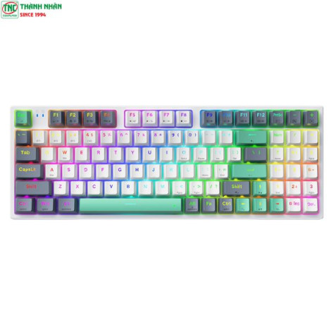 Bàn phím Gaming cơ không dây Machenike K500 Pro-B94W Tri-Mode RGB  Xám Trắng Silver Switch